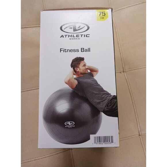 Athletic Works 75cm Anti Burst Exercise Yoga Ball W/Pump NEW - Picture 2 of 4